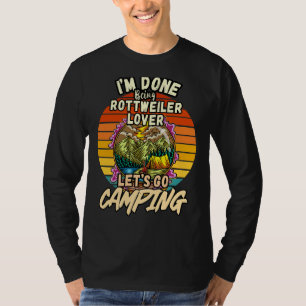 Camiseta Rottweiler Y Camping Vintage Retro Colorante Por