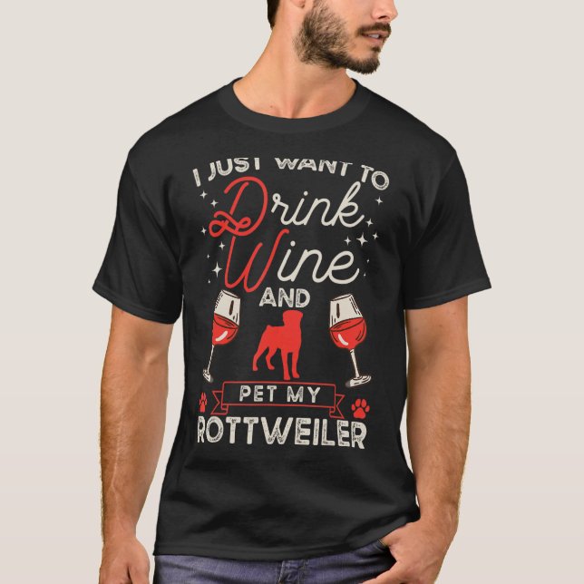 Camiseta Rottweiler Y Wine Rotti Rottweiler 2 (Anverso)