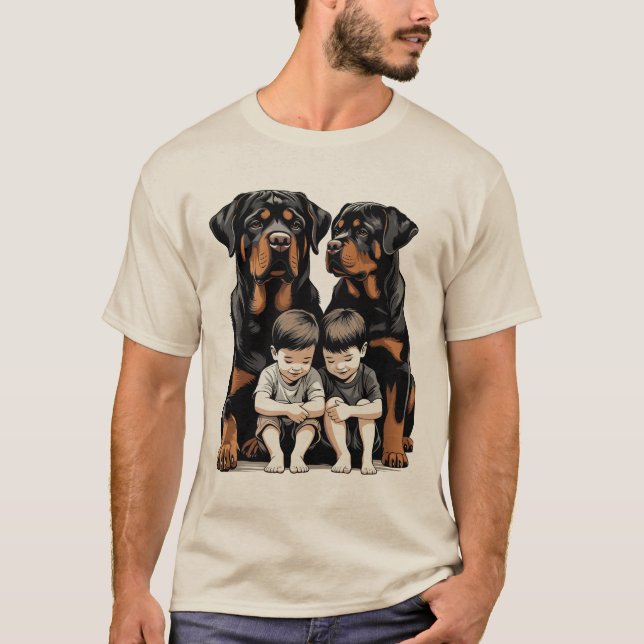 Camiseta Rottweilers As Loyal Guardians Of Kids (Anverso)