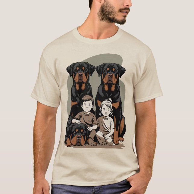 Camiseta Rottweilers, Family Guards (Anverso)