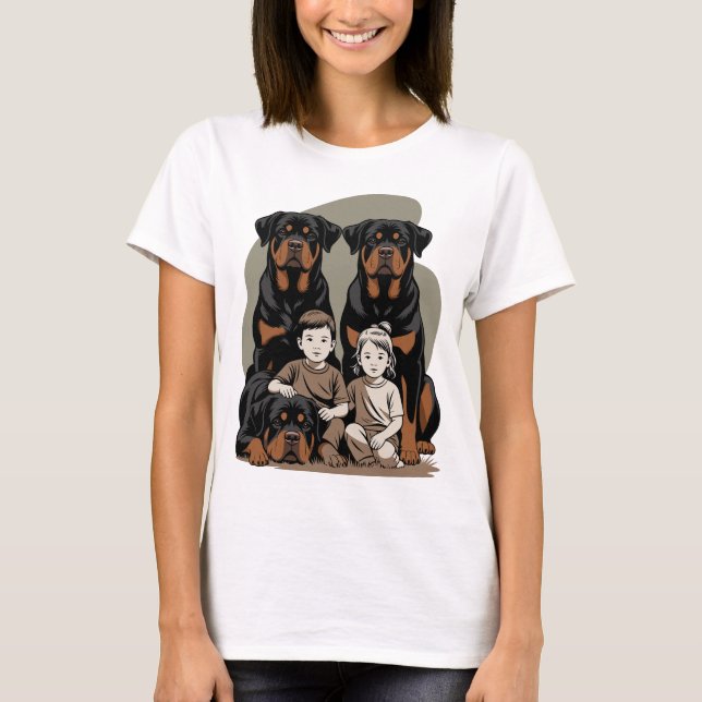 Camiseta Rottweilers, Family Guards (Anverso)