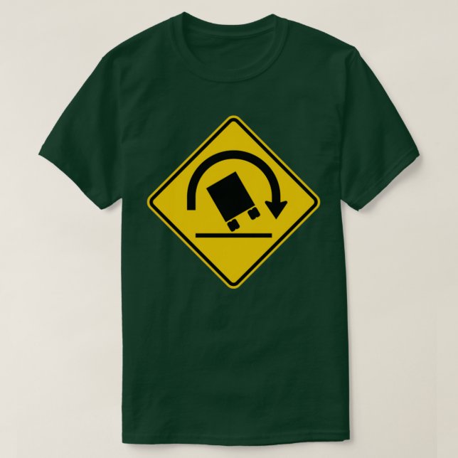Camiseta Rótulo 1 de la autopista de advertencia de rollo d (Diseño del anverso)