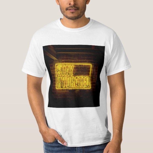 Camiseta Rótulo amarillo neón hidratado (Anverso)