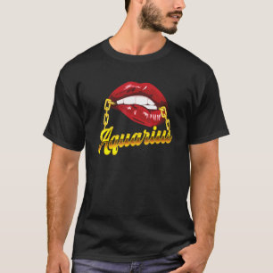 Camiseta Rótulo Aquarius Zodiac Cumpleaños Astrología del H