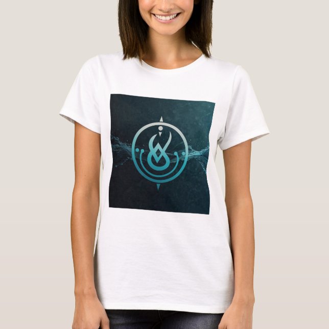 Camiseta Rótulo Aquarius Zodiac | Diseño Acuario Único (Anverso)