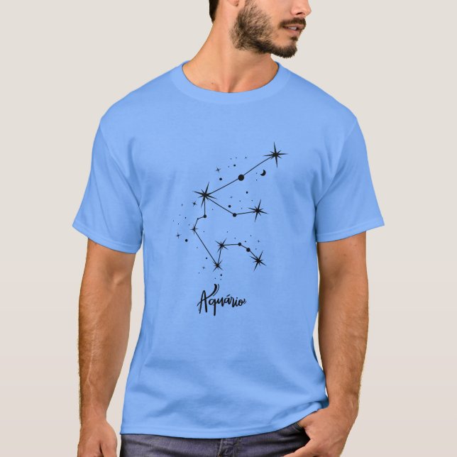 Camiseta Rótulo Aquarius Zodiac Regalo Astrología Aquarius (Anverso)