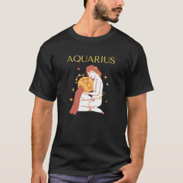 Camiseta Rótulo Aquarius Zodiac y regalo elegante moderno