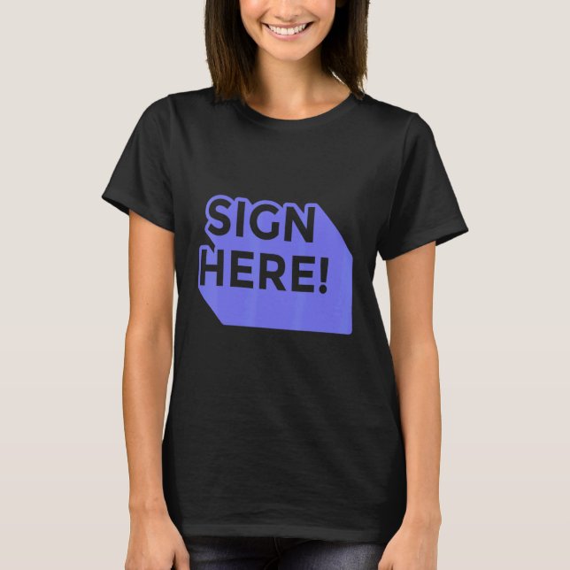 Camiseta Rótulo aquí citas (Anverso)