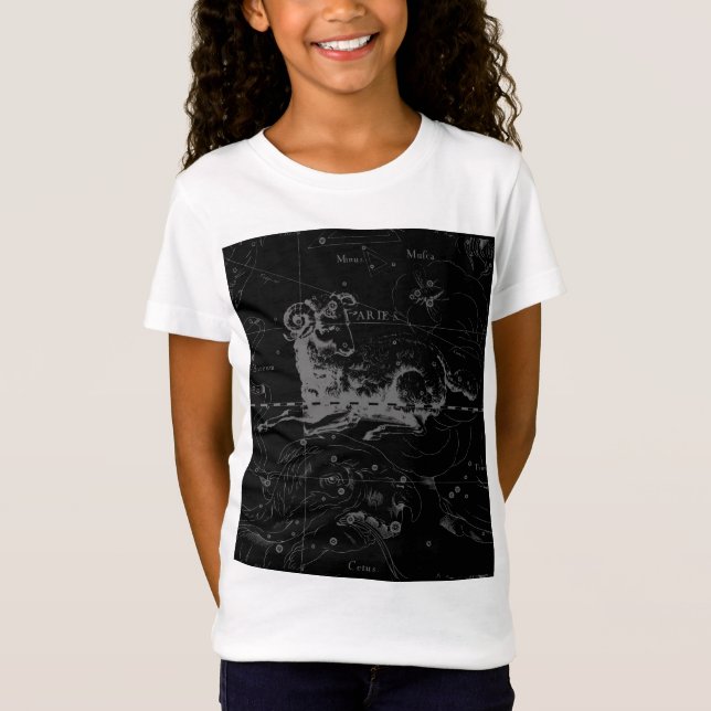 Camiseta Rótulo Aries Constellation Hevelius alrededor de 1 (Anverso)