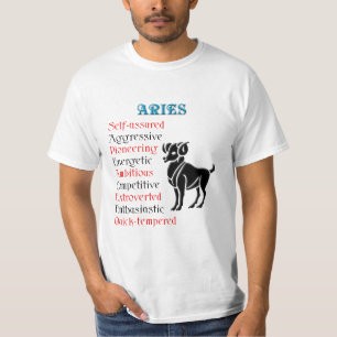 Camiseta Rótulo Aries Horoscope Zodiac