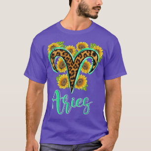 Camiseta Rótulo Aries March Bday Leopard Zodiac