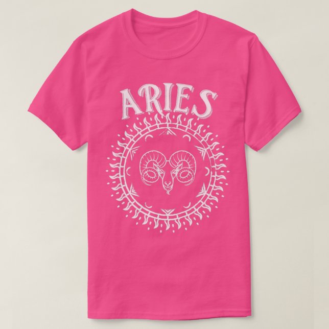 Camiseta Rótulo Aries Sun Zodiac (Diseño del anverso)