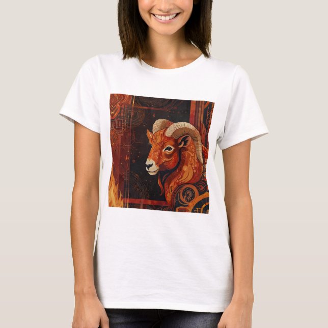 Camiseta Rótulo Aries Zodiac con diseño dinámico (Anverso)