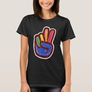 Camiseta Rótulo artístico de mano de paz
