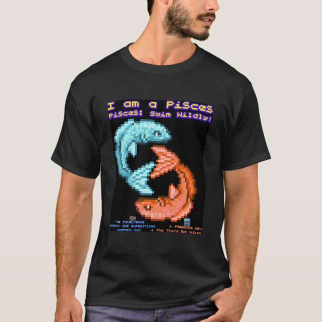 Camiseta Rótulo Astrológico De Pisces Con Lema Gracioso S (Anverso)