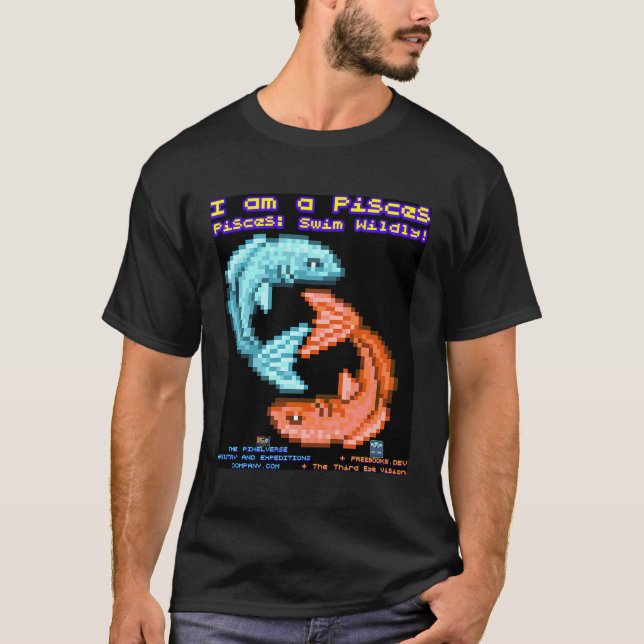 Camiseta Rótulo Astrológico De Pisces Con Lema Gracioso S (Anverso)