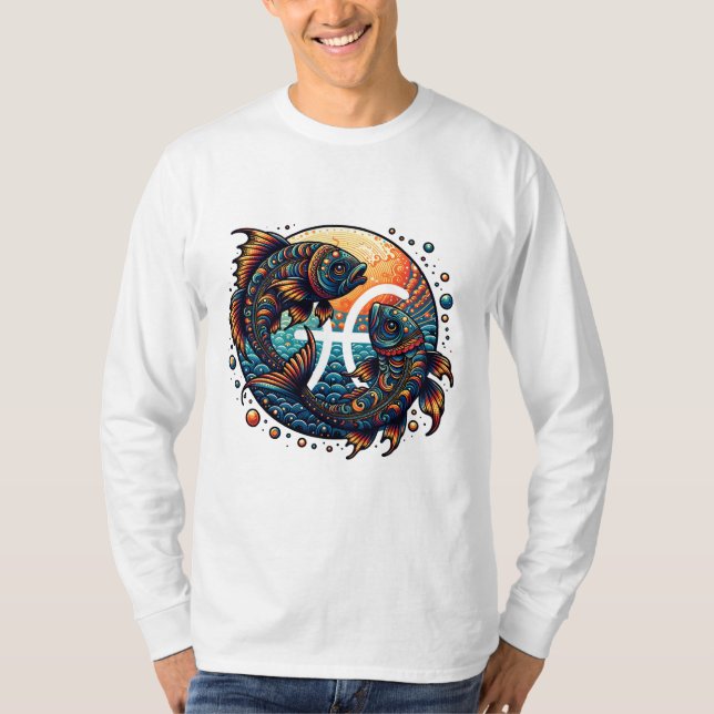 Camiseta Rótulo Astrológico Horoscopio Pisces Zodiac (Anverso)