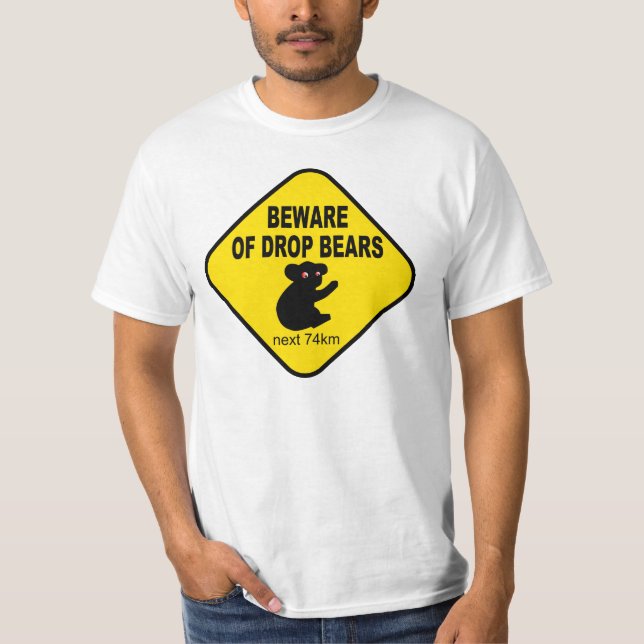 Camiseta Rótulo australiano divertido. Guárdese de osos del (Anverso)