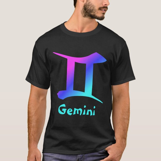 Camiseta Rótulo azul del horóscopo de la aguamarina de (Anverso)