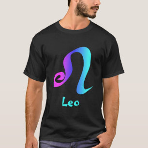 Camiseta Rótulo azul magenta del zodiaco de la aguamarina
