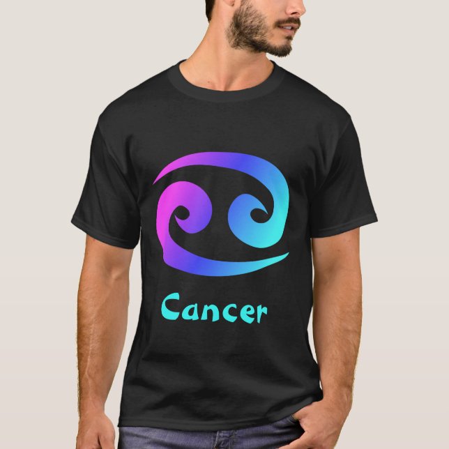 Camiseta Rótulo azul magenta del zodiaco de la aguamarina (Anverso)