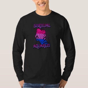 Camiseta Rótulo bisexual Aquarius Zodiac Horóscopo de nacim