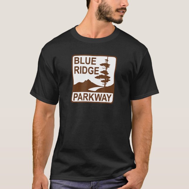 Camiseta Rótulo Blue Ridge Parkway Road (Anverso)
