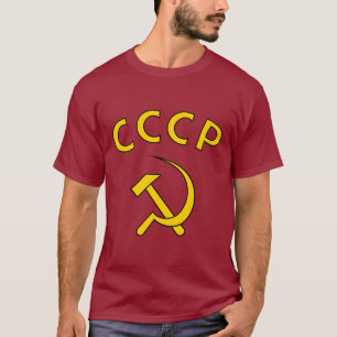 Camiseta Rótulo CCCP y símbolo martillo y hoz