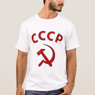 Camiseta Rótulo CCCP y símbolo martillo y hoz