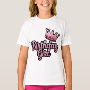 Camiseta Rótulo Chica de cumpleaños