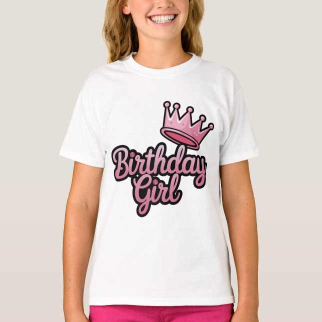 Camiseta Rótulo Chica de cumpleaños (Anverso)