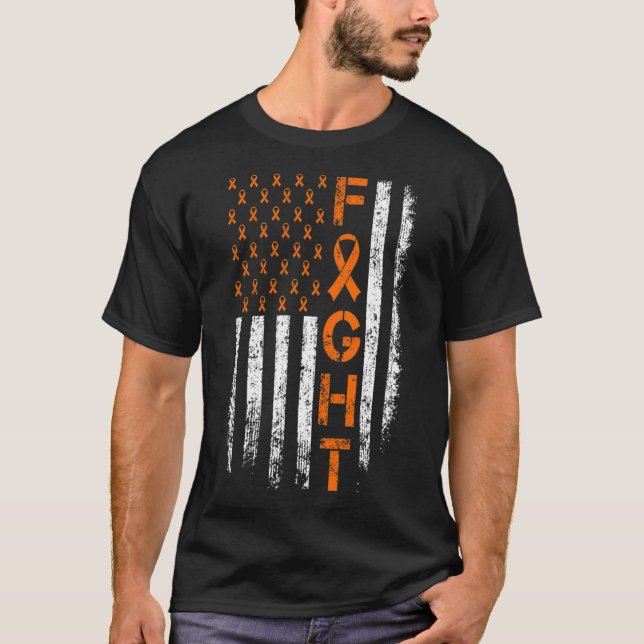 Camiseta Rótulo Cinta naranja - Conciencia sobre la leucemi (Anverso)