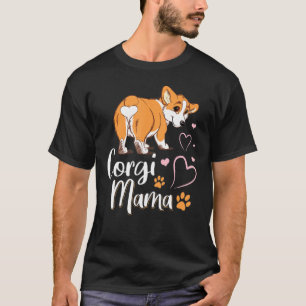 Camiseta Rótulo Corgi Mama Heart Paw