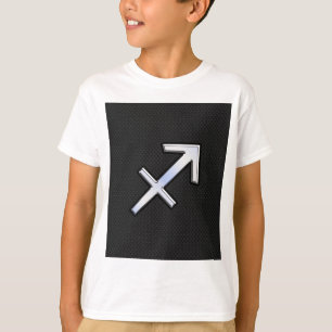 Camiseta Rótulo cromado como sagitario zodiaco en negro