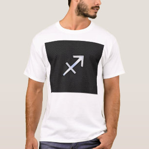 Camiseta Rótulo cromado como sagitario zodiaco en negro