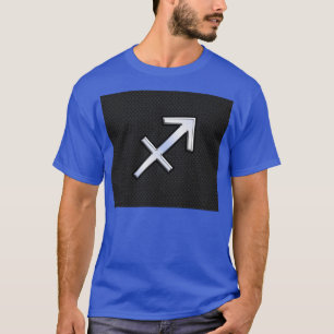 Camiseta Rótulo cromado como sagitario zodiaco en negro