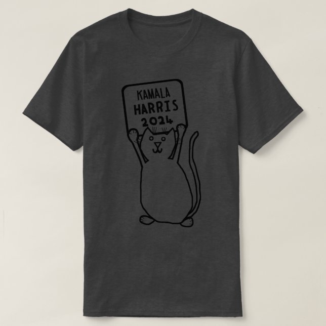 Camiseta Rótulo Cute Cat y Kamala 2024 (Diseño del anverso)