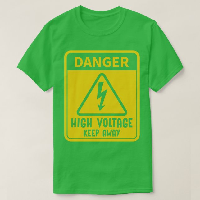 Camiseta Rótulo de alto voltaje de peligro (Diseño del anverso)