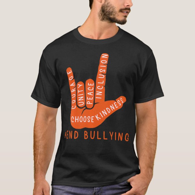 Camiseta Rótulo de amor anti bullying Day Naranjas 2021 (Anverso)