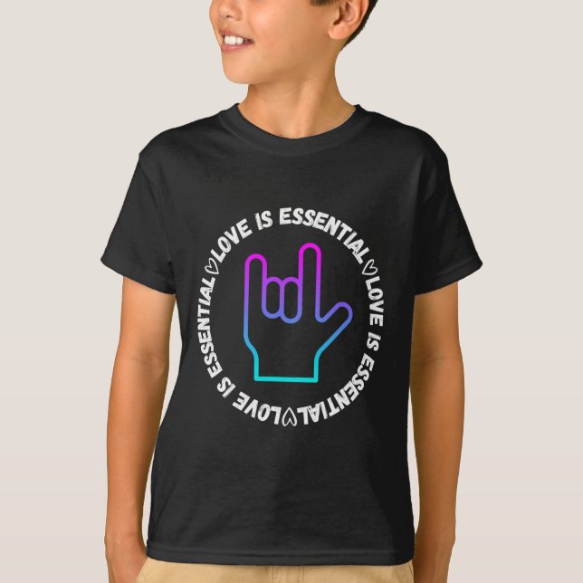 Camiseta RÓTULO de amor ASL Discapacidad Conciencia (Anverso)