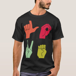 Camiseta Rótulo de amor ASL Orgullo sordo