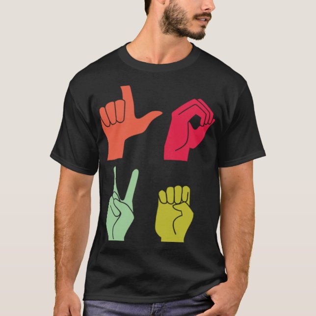 Camiseta Rótulo de amor ASL Orgullo sordo (Anverso)