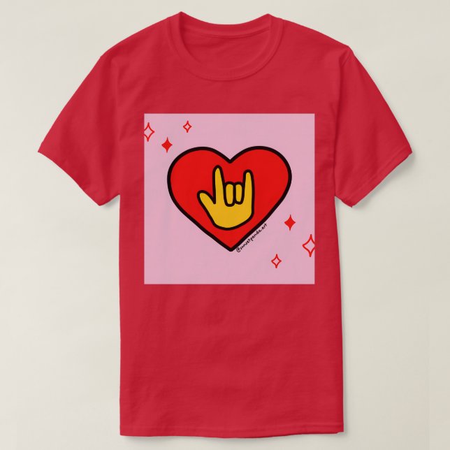 Camiseta Rótulo de amor Corazón Rojo (Diseño del anverso)