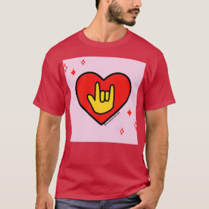 Camiseta Rótulo de amor Corazón Rojo