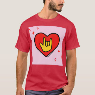 Camiseta Rótulo de amor Corazón Rojo