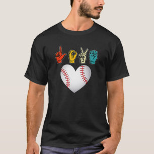 Camiseta Rótulo de amor de béisbol Regalos de intérprete de