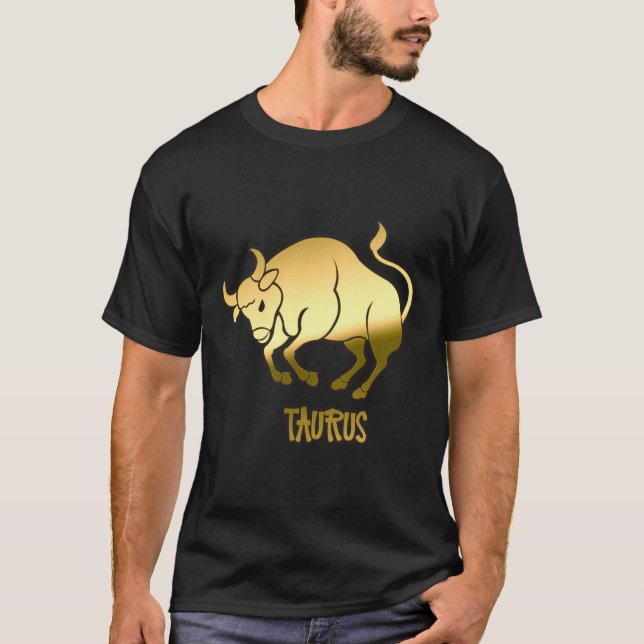 Camiseta Rótulo de Astrología del Horóscopo Zodiaco Gold (Anverso)