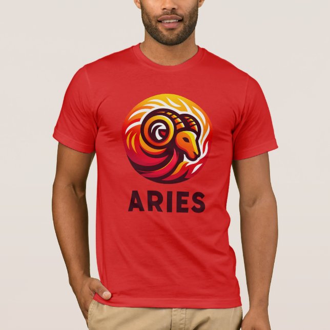 Camiseta Rótulo de Astrología Fiery Aries (Anverso)