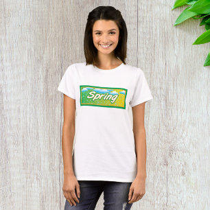 Camiseta Rótulo de banner de primavera