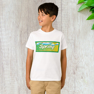 Camiseta Rótulo de banner de primavera